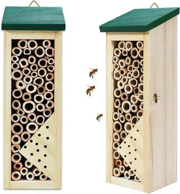 Produktbild von Famanu Insektenhotel Hölzernes Bienenhaus - Set von 2