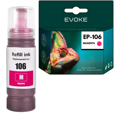 Produktbild von Evoke kompatible Tinte für Epson 106 C13T00R340 Magenta 70 ml 5000 Seiten EcoTank L7160 L7180 ET-7700 ET-7750