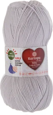 100g Strickgarn Kartopu Baby Love and Care hellgrau