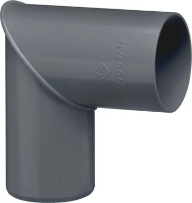 Produktbild von INEFA Regenrohrbogen 87 Grad für Fallrohr, PVC DN50 / 50mm, Anthrazit Verbindungsstück Dachrinnenzubehör, einfache Montage,  Germany