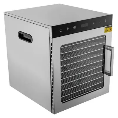 Immagine prodotto di Essiccatore per alimenti - Essiccatore automatico - 800 W - 10 ripiani - Temperatura 30–90 °C - Timer 0,5–24 ore - Acciaio inossidabile - 220 V - Argento