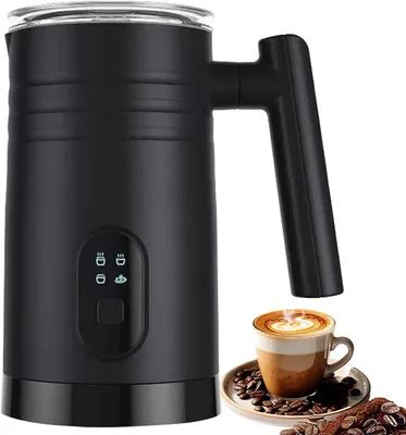 Produktbild von Elektrischer 4-in-1-Milchaufschäumer, Edelstahl, 350 ml, automatischer Aufschäumer für Kaffee, heiße Schokolade, Cappuccino, Latte