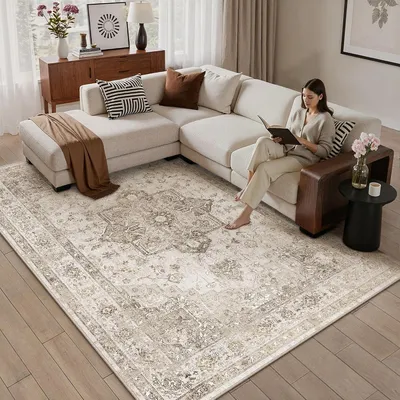 Productafbeelding van Vloerkleed - 140 x 200 cm - Vintage oosters - Beige