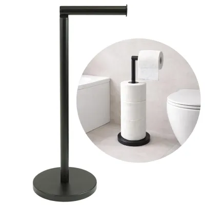 Produktbild von Toilettenpapierständer mit Halter für 4 Rollen WC Papierhalter freistehend Loft Schwarz
