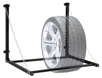 Image de Étagère murale pour pneus, pouvant contenir jusqu'à 4 pneus, avec une capacité de charge maximale de 90 kg