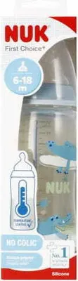 Produktbild von NUK Flasche 360 ml Silikon-Sauger 6-18m First Choice+ Krokodil blau