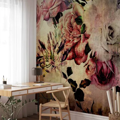 Produktbild von Selbstklebende Folie Fototapete - Nostalgia Flowers 441x315 cm Blumen b-C-0380-a-a