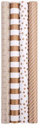 Image de Lot de 4 rouleaux de papier champagne doré - 100 % recyclable - 44 cm x 3 m