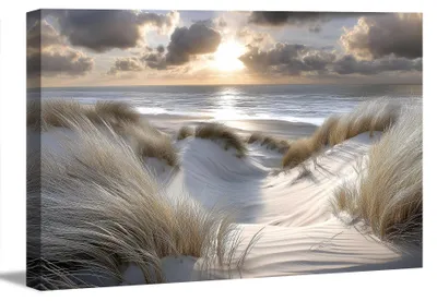 Produktbild von 5084 Leinwandbild Strandlandschaft Düne 120x80 cm