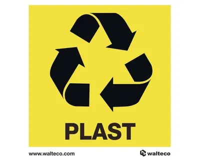 Obrázek produktu pro Walteco Recyklace - plast, 92x92mm, samolepka