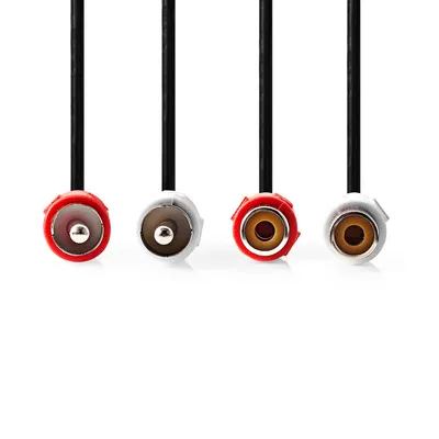 Produktbild von Nedis Stereo-Audiokabel - 2x RCA Stecker - 2x Cinch Buchse - Vernickelt - 10.0 m - Rund - Schwarz - Label