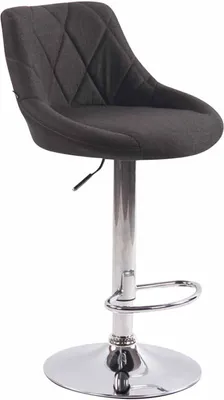 Produktbild von TPFLiving Barhocker Lazius Gestell Metall in Chromoptik Stoff Dunkelgrau