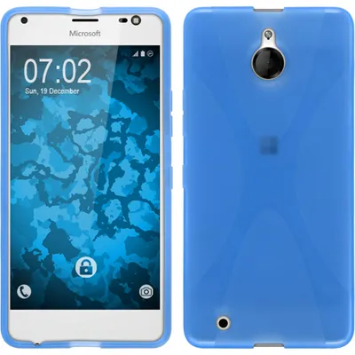 Produktbild von PhoneNatic Case kompatibel mit Microsoft Lumia 850 - blau Silikon Hülle X-Style Cover