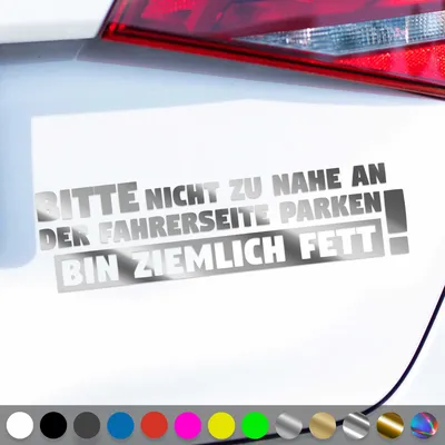 Produktbild von PantherPixel Ich Bin Fett Aufkleber Nicht Zu Nahe Parken Sticker Auto Geschenkidee Farbe Chrom-Silber