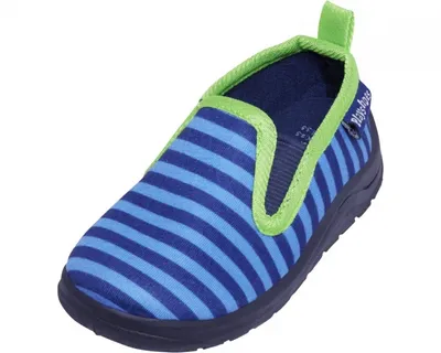 Produktbild von Hausschuhe gestreift Junior Blau/Grün Größe 18/19