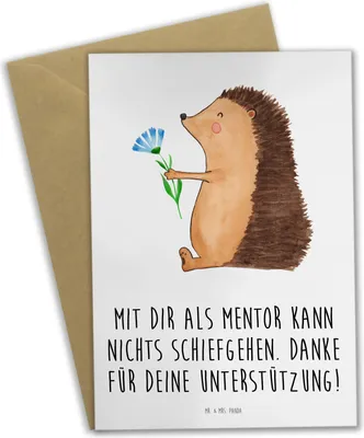 Produktbild von Mr. & Mrs. Panda Grußkarte Beste Mentor - Weiß - Geschenk, glückwunschkarten, Geschenke, Grußkarten, Vorbild, Anerkennung, Dankbarkeit, Fels in der Brandung, Danke sagen