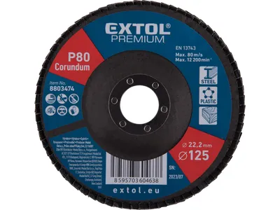 Zdjęcie produktu dla Tarcza listkowa Extol Premium 8803474 kątowa korundowa, O125mm, P80