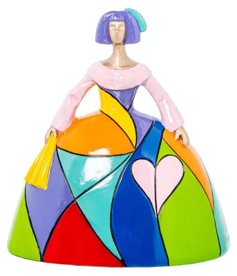 Harzfigur Herz, mehrfarbig, 13 x 19 x 21 cm
