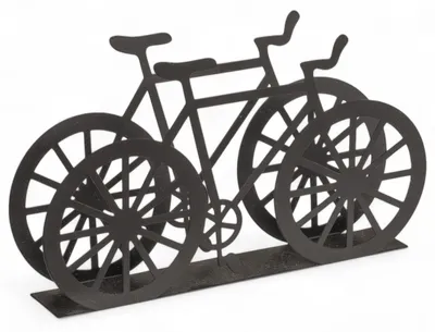 Serviettenhalter Fahrrad aus Metall, schwarz, 19 x 3 x 9,5 cm