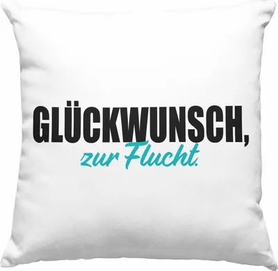 Produktbild von Trendation - Jobwechsel Deko-Kissen mit Füllung 40x40 Geschenk Kollegin Kollege Lustig Abschiedsgeschenk Sprüche Glückwunsch Zur Flucht Abschied (Blau)