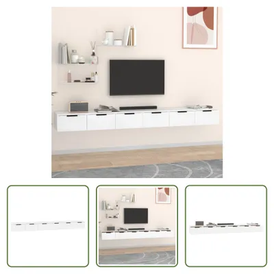 Produktbild von The Living Store Wandschränke 2 Stk. Weiß 102x30x20 cm Holzwerkstoff