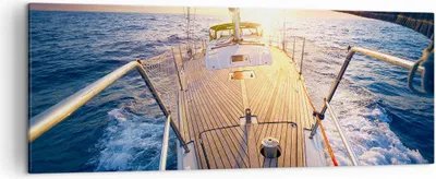 Produktbild von Bild auf Leinwand - Leinwandbild - Segelboot Meer - 140x50cm - Wand Bild - Wanddeko - Wandbilder - Leinwanddruck - Bilder - Kunstdruck - Wanddekoration - Leinwand bilder - Wandkunst - AB140x50-4076