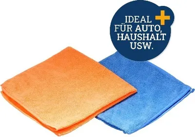 Produktbild von Filmer 60028 Microfasertuch 40 x 40 cm gelborange oder blau Auto und Haushalt