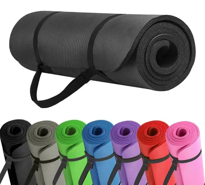 Produktbild von Yogamatte Trainingsmatte Fitnessmatte - Rutschfest - NBR-Schaumstoff - 183 x 60 x 1,5 cm - Grau
