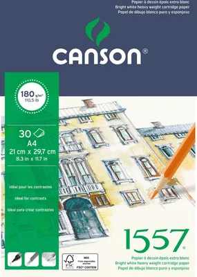 Immagine prodotto di CANSON Skizzenblock 1557, DIN A4, 180 g/qm, rein weiá