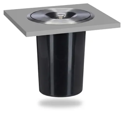 Immagine prodotto di Relaxdays Cestino da incasso per piano di lavoro, con coperchio, igienico, per rifiuti organici, acciaio inossidabile, A x P: 29,5 x 26,5 cm, argento/nero