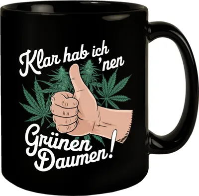 Produktbild von Klar hab ich 'nen Grünen Daumen Tasse für Kiffer
