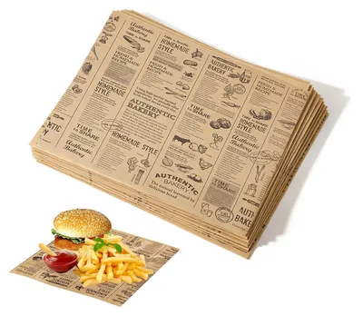 Fettdichtes Kraftpapier, 50 Blatt, 30x20 cm, für Lebensmittel