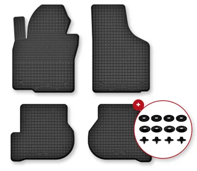 Produktbild von Gummi-Fußmatten für Volkswagen Jetta V 2005-2011 (Limousine/Kombi) – 4-tlg, Schwarz, Semi-Universal, angepasst – Wielganizator Semi-Universal