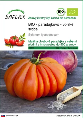 Obrázok produktu pre SAFLAX - BIO - paradajkovo - volské srdce - Solanum lycopersicum - 10 Semená