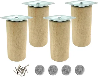 Produktbild von Holzfuß für Möbel Möbelfuß Zylinder Ø 50 mm roh 10 cm Befestigung