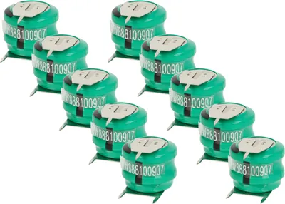 Produktbild von vhbw 10x NiMH Ersatz Knopfzellen-Akku (80 mAh, 2,4 V, NiMH)