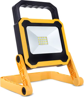Produktbild von LED Akku Baustrahler 10W mit schnelllade USB Powerbank - Aufladbare Arbeitsleuchte 4400mAh, 4 Licht-Modi und Wasserschutz IP54