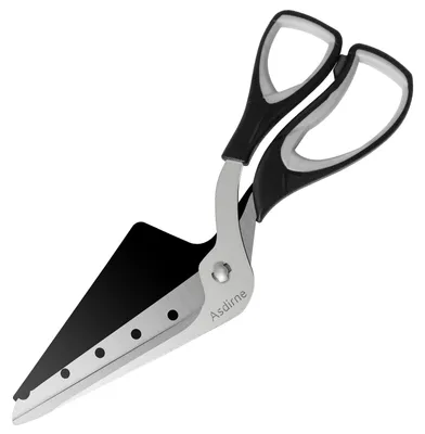 Pizzaschere mit Schaber, Edelstahl, 27 cm, schwarz/grau