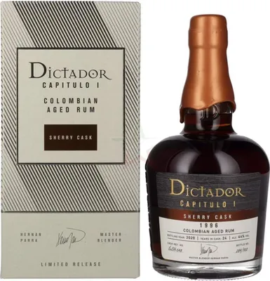 Produktbild von Dictador CAPITULO I 24 Years Old Sherry Cask Colombian Aged Rum 1996 44 % 0,70 lt.