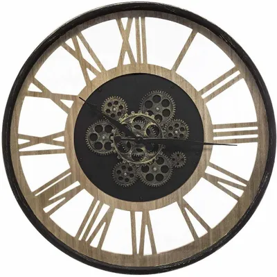 Produktbild von Loft Wanduhr aus Holz braun 57 cm