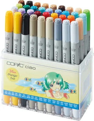 Produktbild von Copic Ciao Set Grafikmarker - Manga - Nachfüllbar mit Copic Ink - 36Stk