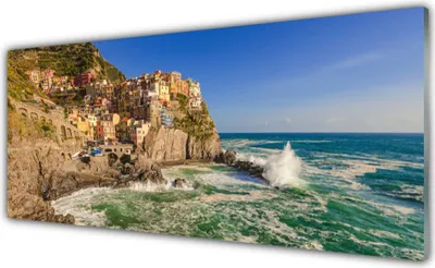 Produktbild von Acrylglasbilder 125x50 Wandbild Druck Meer Gebirge Landschaft