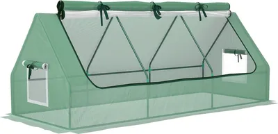 Produktbild von Foliengewächshaus Mini Gewächshaus Mit Mesh Fenster, Uv-Beständige Frühbeet Für Garten Zur Aufzucht, Pe Folie, Grün, 240 X 90 X 90 Cm