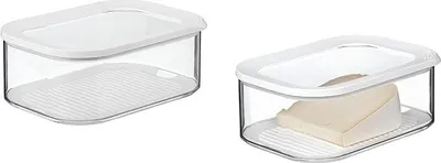 Produktbild von Mepal | Modula Käsedose 2er Set | 2000 ml Boxen | für Käse im Kühlschrank | Frischhaltedose mit Anti-Kondensationseinsatz | luftdicht & spülmaschinenfest | Weiß