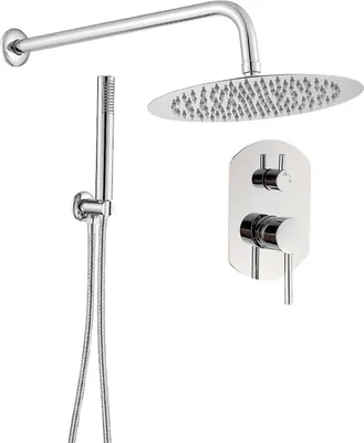 Obrázek produktu pro Moderní zapuštěná dešťová sprcha NALA, chrom, sprchová hlavice Ø 25 cm