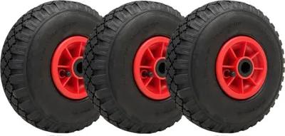 Immagine prodotto di 300x4 Ruote pneumatiche 260x85mm Cerchio in plastica 20mm Cuscinetto a rulli 150kg (Set di 3)