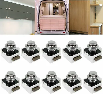 Produktbild von 10x Mini Push-Lock Möbel Schloss Druckschlösser Druckknopf Für Boot & Caravan