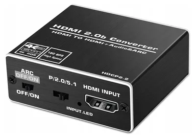 Obrázek produktu pro HDMI 2.0 TOSLINK Extractor AUDIO-KONVERTER 5.1 ARC TOSLINK SPDIF HDCP 4K60