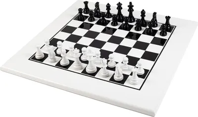 Immagine prodotto di Set Di Scacchi Italiano: Pezzi Bianchi/Neri In Legno + Scacchiera In Legno Bianca/Nera 50