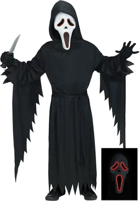 Produktbild von Scream mit Leuchtmaske Kindergröße: 128-140